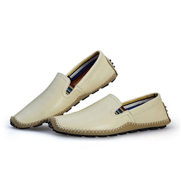 Herre Læder Casual Outdoor Driving Slip On Flats Loafers Sko