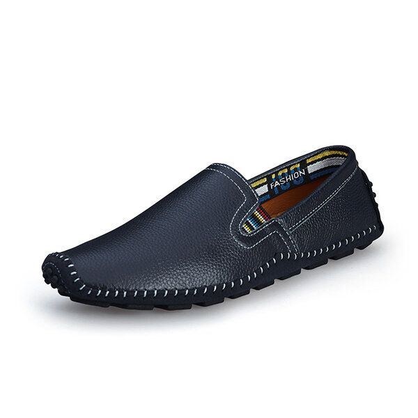 Herre Læder Casual Outdoor Driving Slip On Flats Loafers Sko