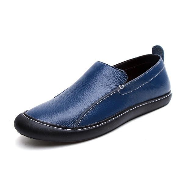 Herre Læder Casual Outdoor Slip On Soft Fashion Flat Loafers