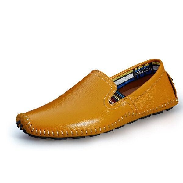 Herre Læder Casual Outdoor Soft Slip On Flat Loafers