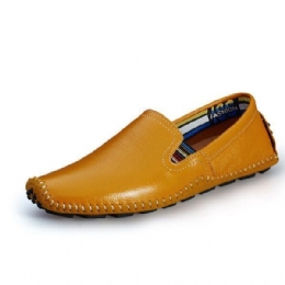 Herre Læder Casual Outdoor Soft Slip On Flat Loafers