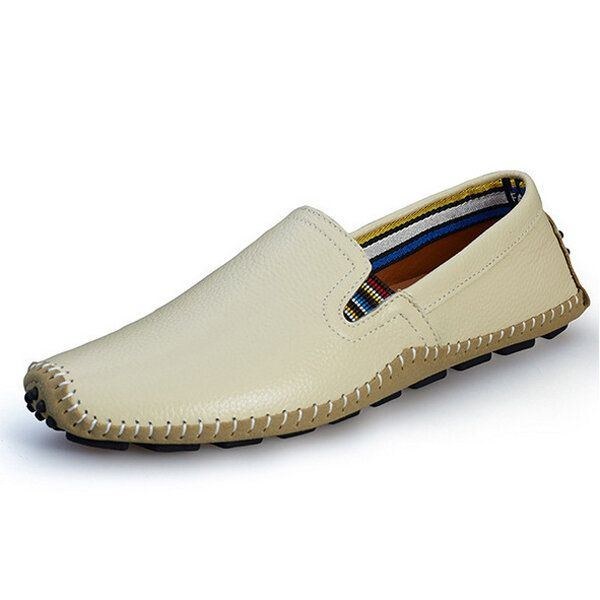 Herre Læder Casual Outdoor Soft Slip On Flat Loafers