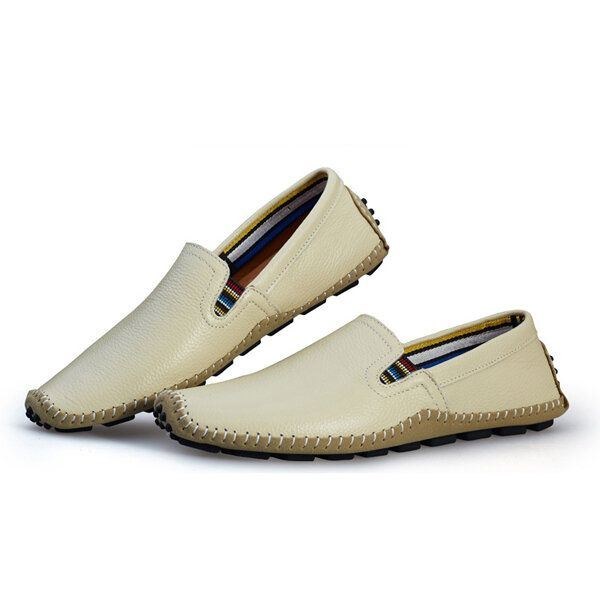 Herre Læder Casual Outdoor Soft Slip On Flat Loafers