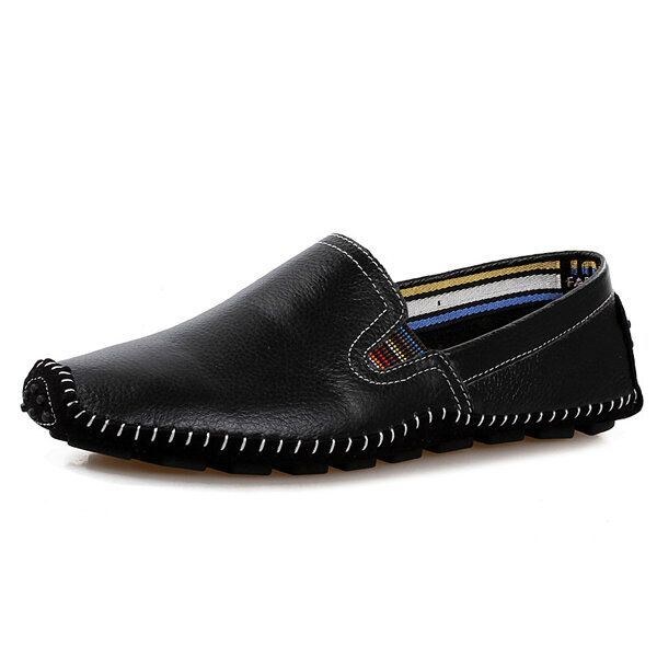 Herre Læder Casual Outdoor Soft Slip On Flat Loafers