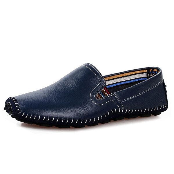 Herre Læder Casual Outdoor Soft Slip On Flat Loafers