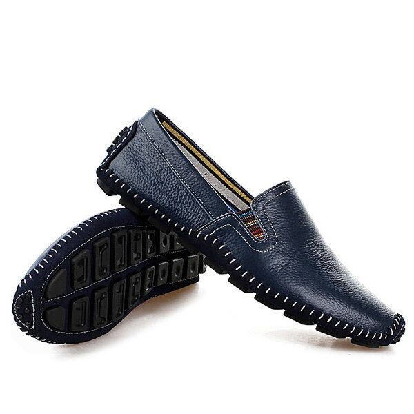 Herre Læder Casual Outdoor Soft Slip On Flat Loafers