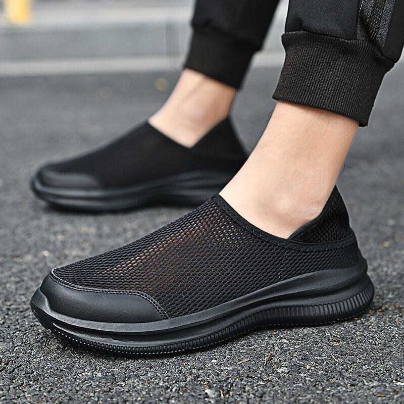 Herre Mesh Åndbar Blød Sål Komfortabel To Måder Slip On Casual Walking Sko