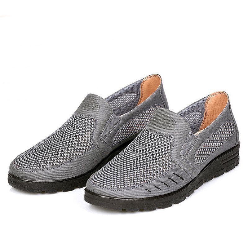 Herre Mesh Åndbar Udhulet Skridsikker Blød Sål Slip On Casual Sko