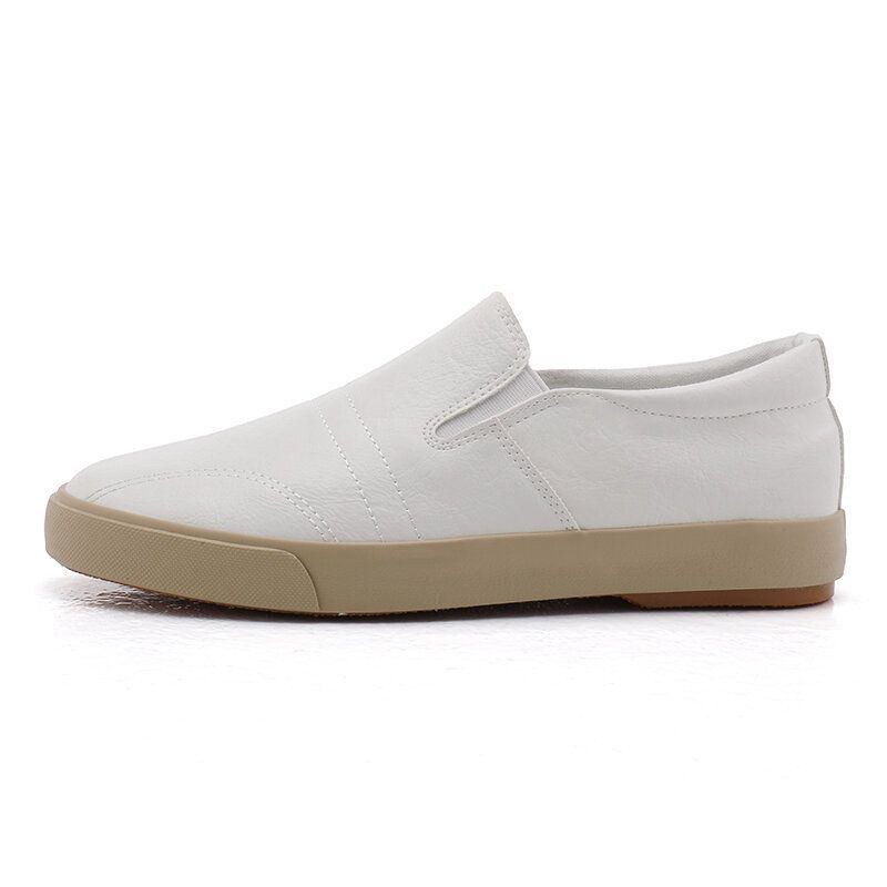 Herre Microfiber Åndbar Behagelig Bund Solid Slip On Casual Court Sko