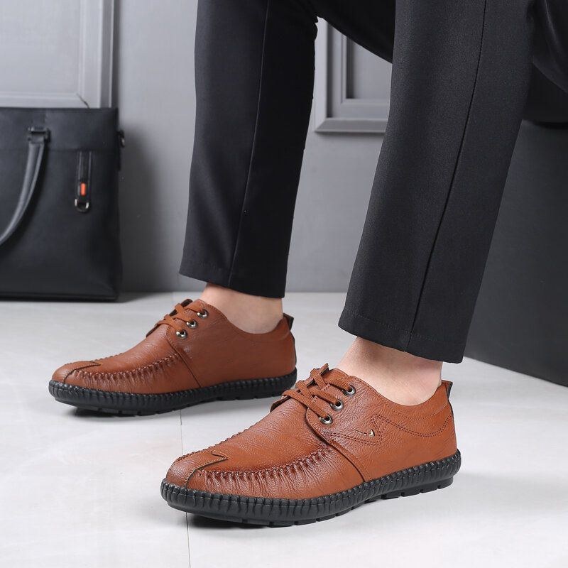 Herre Microfiber Pure Color Casual Soft Business Læder Loafers