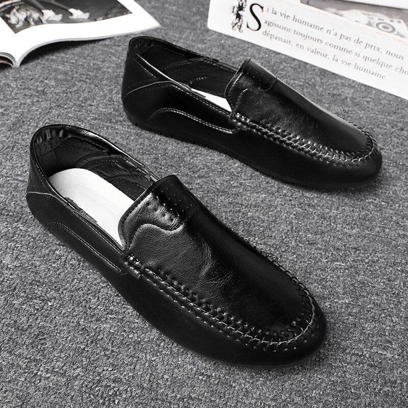 Herre Mikrofiber Åndbar Blød Sål Behagelig Trusse Solid Casual Loafer Sko