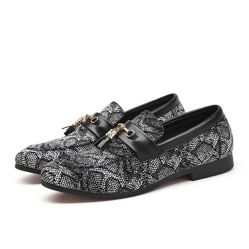 Herre Mode Blomsterprint Casual Bløde Læder Loafers