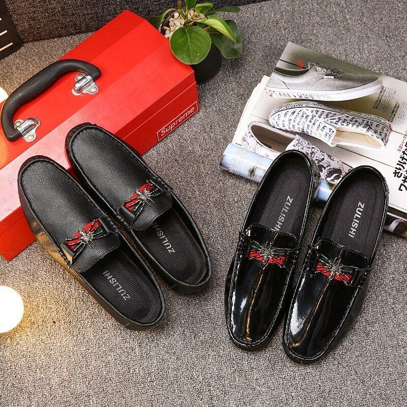 Herre Pu Butterfly Decoration Fashion Business Slip On Læder Loafers