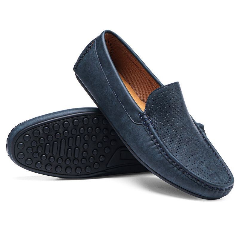 Herre Pure Color Behagelig Blød Sål Casual Slip-on Flade Køresko