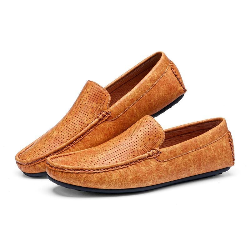 Herre Pure Color Behagelig Blød Sål Casual Slip-on Flade Køresko