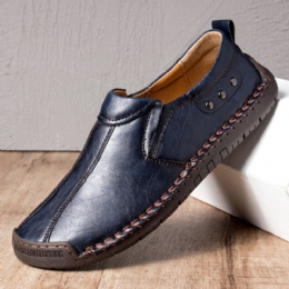 Herre Retro Mikrofiber Læder Skridsikker Blød Sål Slip On Casual Sko