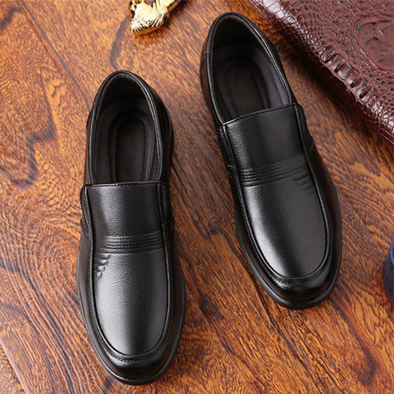 Herre Rund Toe Comfort Slip On Business Casual Loafers Bomuldssko