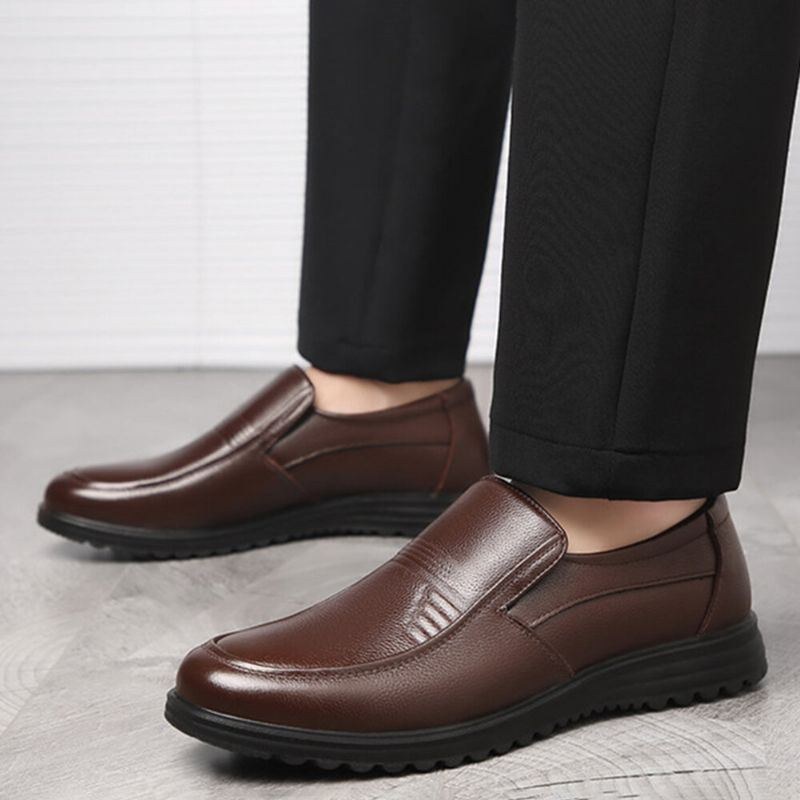 Herre Rund Toe Comfort Slip On Business Casual Loafers Bomuldssko