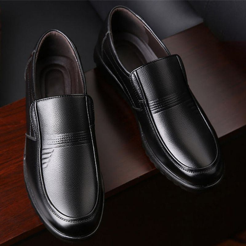 Herre Rund Toe Comfort Slip On Business Casual Loafers Bomuldssko