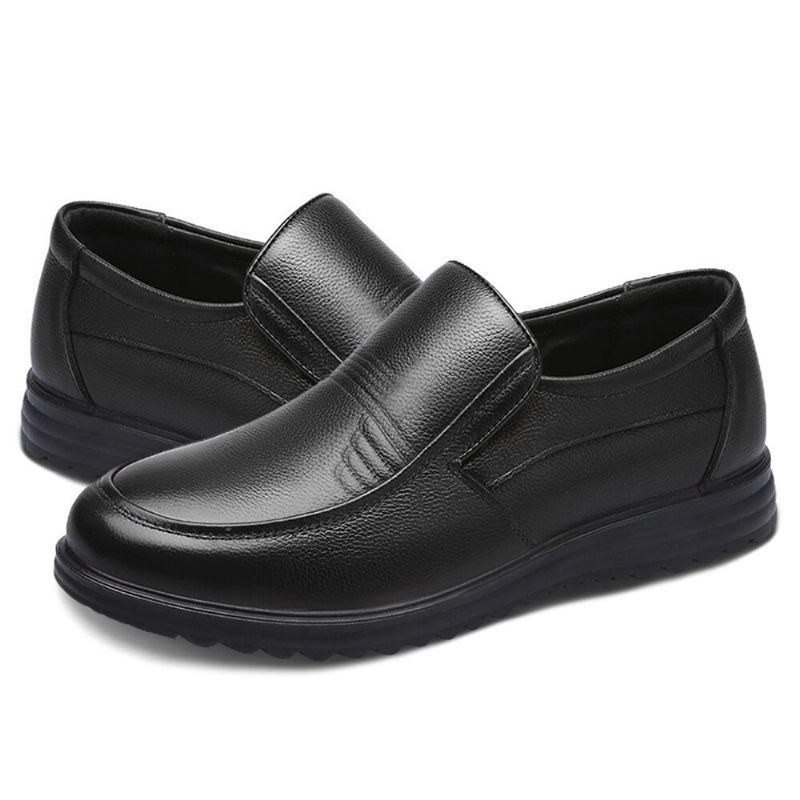 Herre Rund Toe Comfort Slip On Business Casual Loafers Bomuldssko