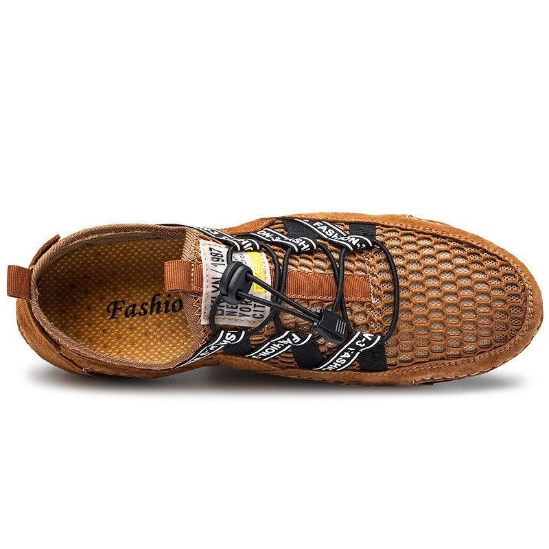 Herre Ruskind Mesh Splejsning Behagelig Blød Sål Casual Driving Flats