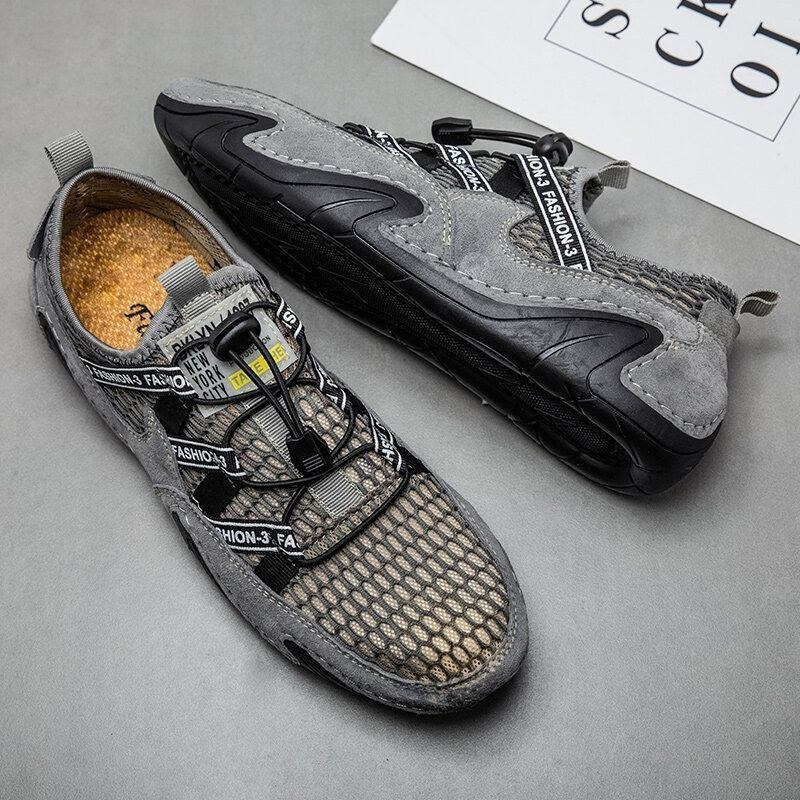 Herre Ruskind Mesh Splejsning Behagelig Blød Sål Casual Driving Flats