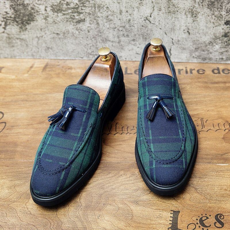 Herre Stitching Slip On Pointed Toe Stilfulde Loafers Sko