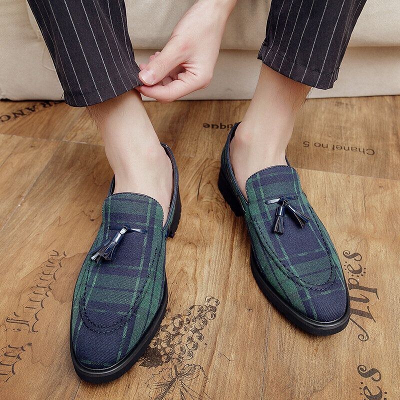 Herre Stitching Slip On Pointed Toe Stilfulde Loafers Sko