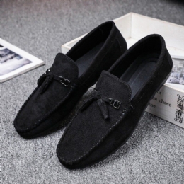 Herre Tassel Decor Comfy Syntetisk Ruskind Slip-on Casual Loafers