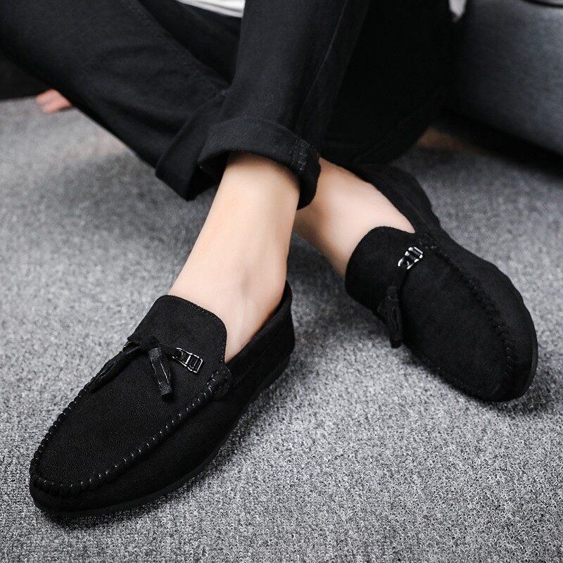 Herre Tassel Decor Comfy Syntetisk Ruskind Slip-on Casual Loafers