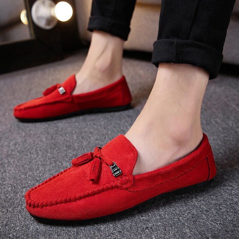 Herre Tassel Decor Comfy Syntetisk Ruskind Slip-on Casual Loafers