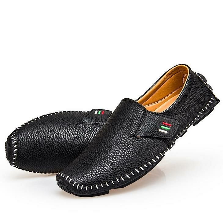 Mænds Læder Blød Sål Casual Walking Driving Flats