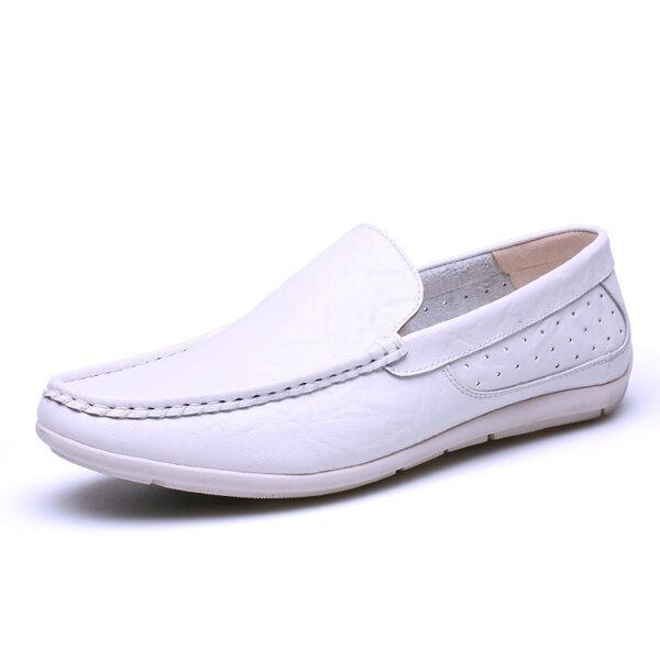 Nye Mænd Casual Udendørs Blødt Komfortabelt Læder Slip On Flats Loafers Sko