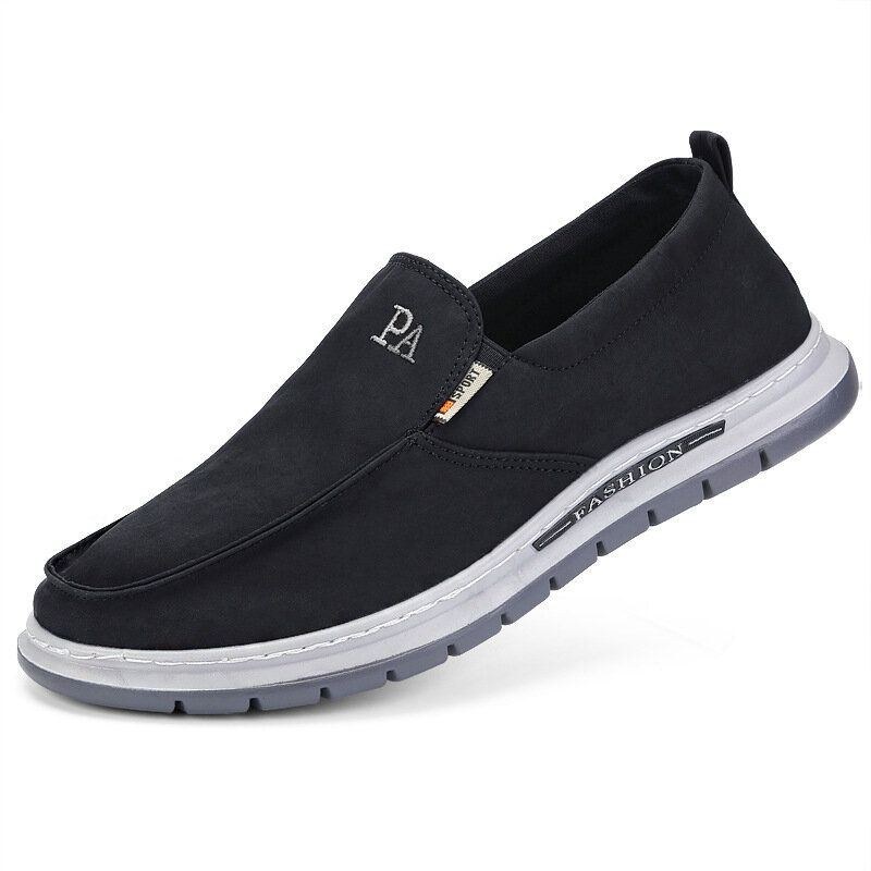 Herre Åndbar Blød Sål Ren Farve Slip On Old Peking Casual Stofsko