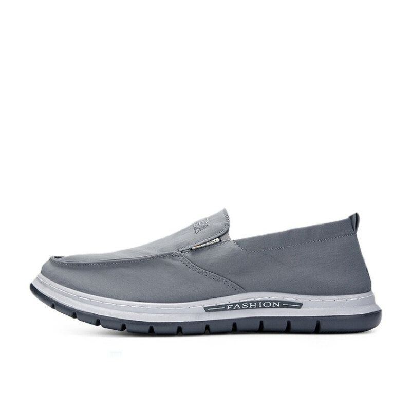 Herre Åndbar Blød Sål Ren Farve Slip On Old Peking Casual Stofsko