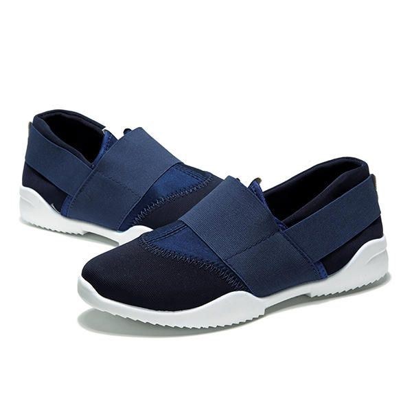 Herre Åndbar Elastic Bnad Slip On Casual Sneakers