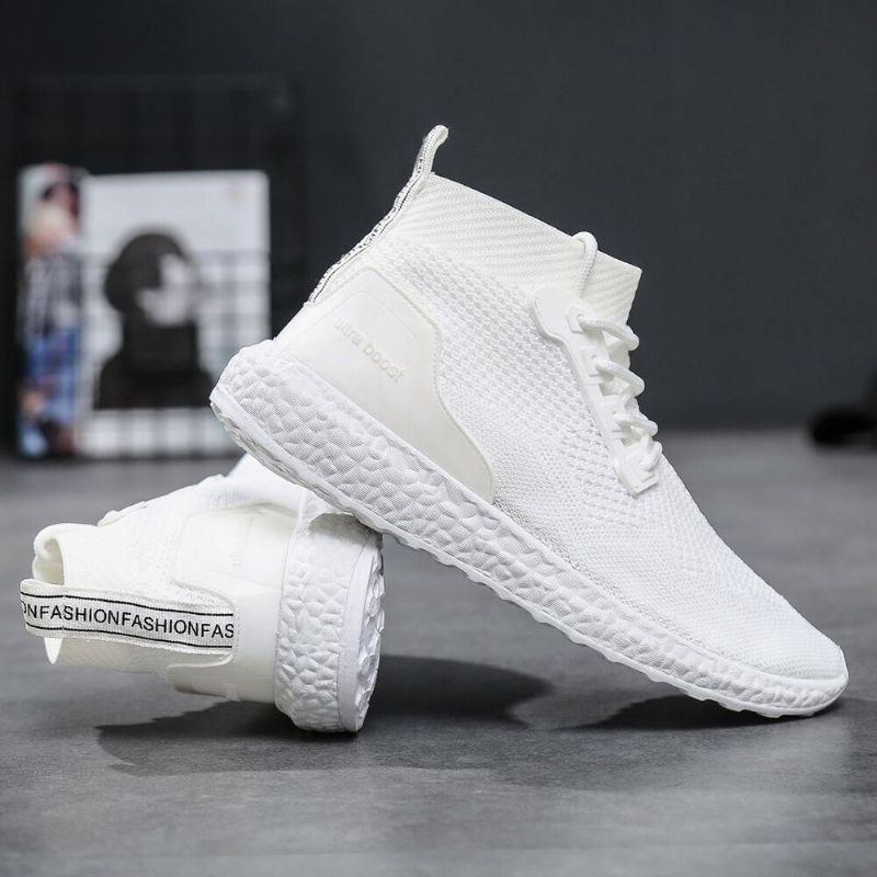 Herre Åndbar Mesh High Top Sneakers Casual Sports Sko