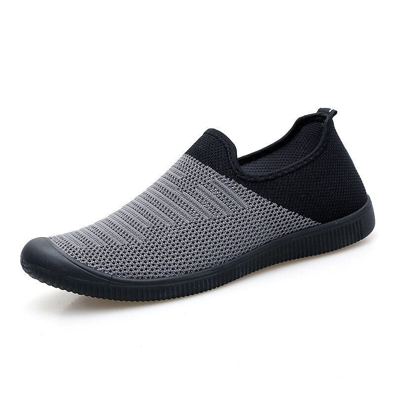 Herre Åndbar Strikket Mesh Casual Flat Sneakers