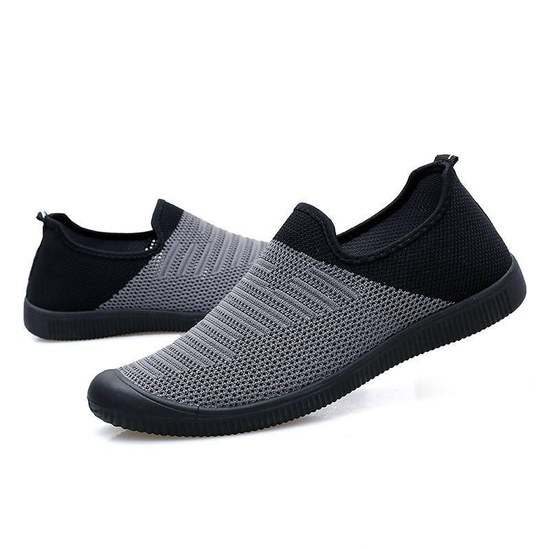 Herre Åndbar Strikket Mesh Casual Flat Sneakers