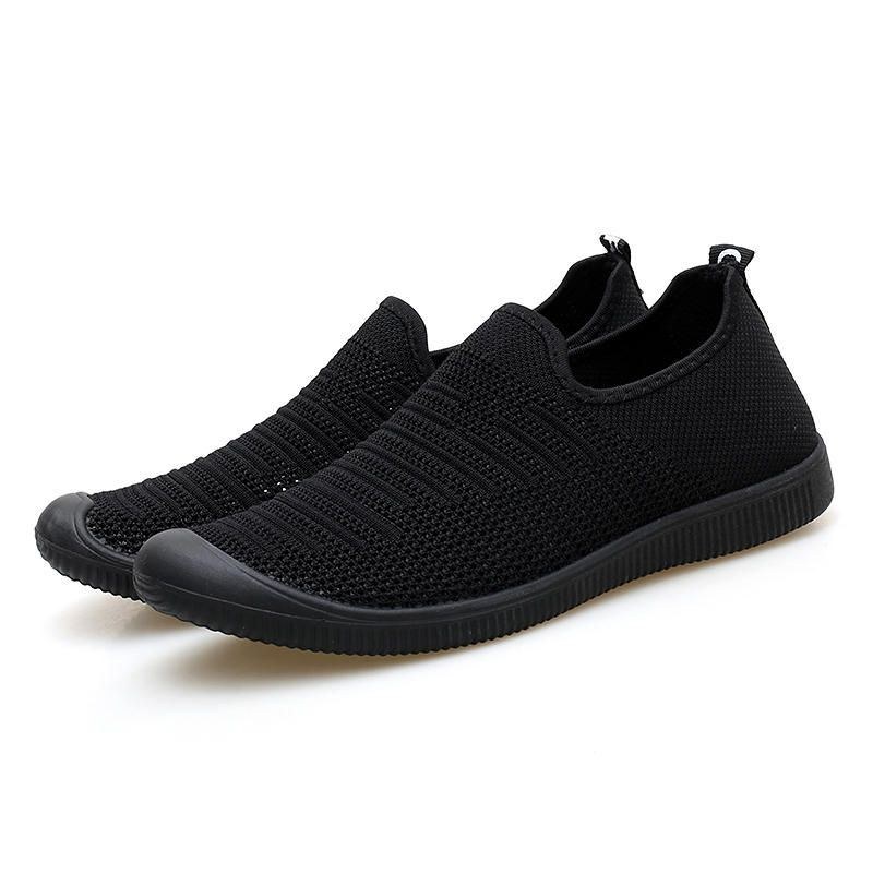 Herre Åndbar Strikket Mesh Casual Flat Sneakers