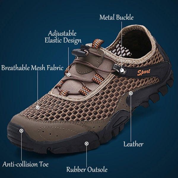 Herre Anti Collision Toe Mesh Outdoor Hiking Sneakers