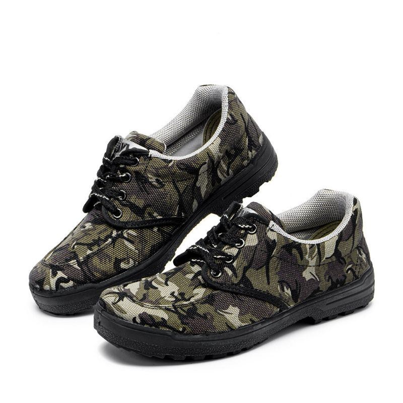 Herre Camouflage Sneakers Site Skridsikre Åndbare Bløde Sko Til Arbejdsstil