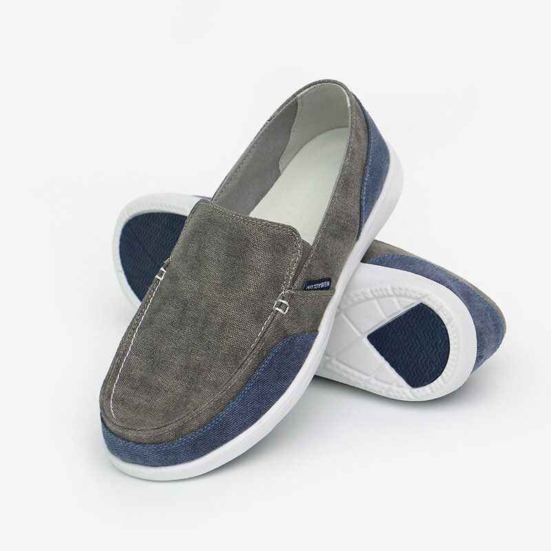 Herre Canvas Åndbar Blød Sål Behagelig Slip-on-bremse Color Crush Casual Sko