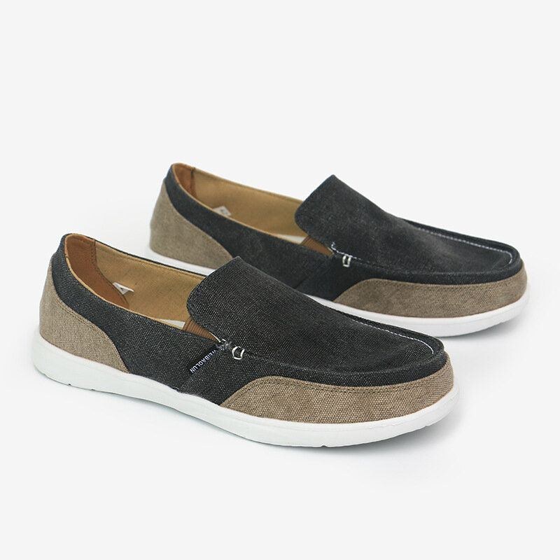 Herre Canvas Åndbar Blød Sål Behagelig Slip-on-bremse Color Crush Casual Sko