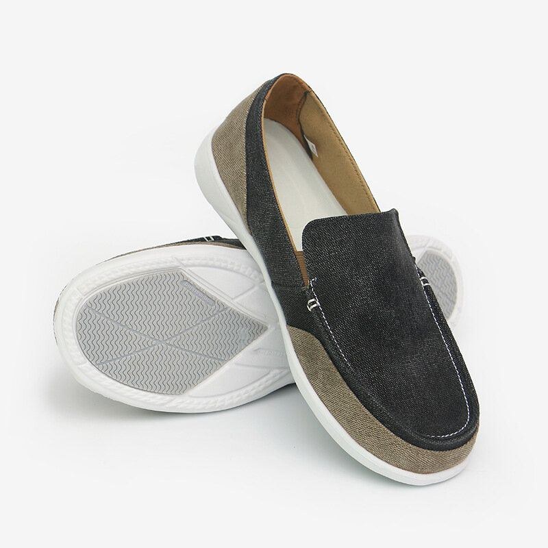 Herre Canvas Åndbar Blød Sål Behagelig Slip-on-bremse Color Crush Casual Sko