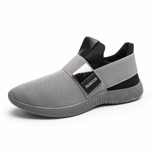 Herre Casual Stof Elastiske Slip On Athletic Sneakers Sportssko