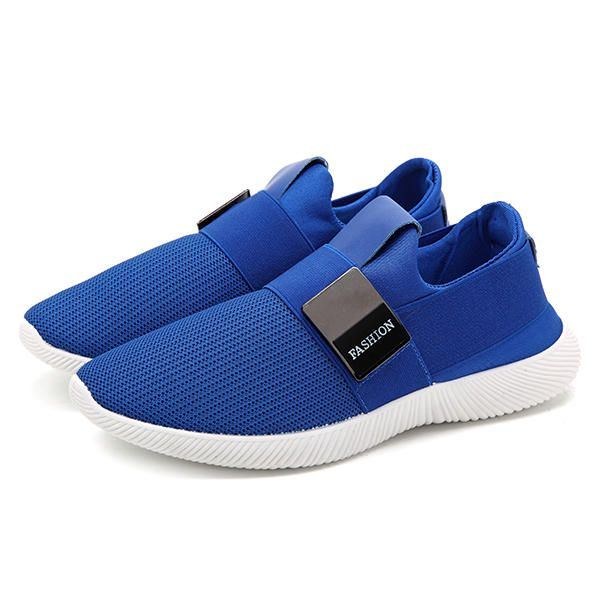 Herre Casual Stof Elastiske Slip On Athletic Sneakers Sportssko