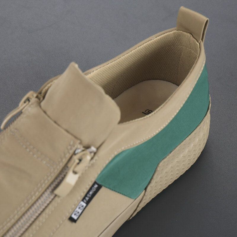 Herre Colorblock Comfy Åndbar Lynlås Casual Canvas Sneakers