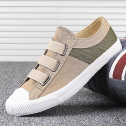 Herre Colorblock Comfy Åndbart Elastisk Bånd Slip On Casual Daily Canvas Sneakers