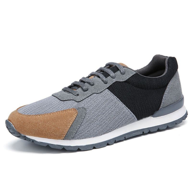 Herre Colorblock Mesh Splejsning Åndbar Sports Casual Forrest Sneakers